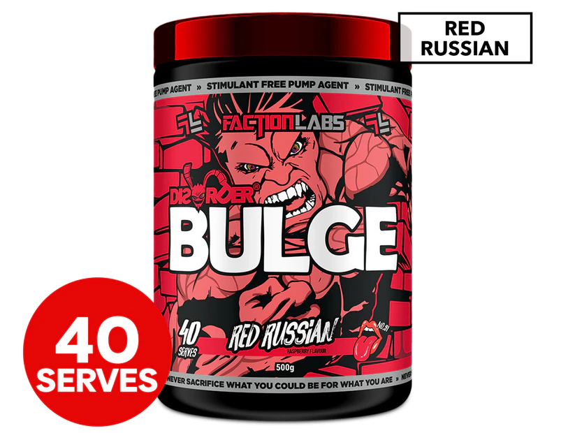 Faction Labs Disorder Bulge Pre-Workout Powder Red Russian (Red Raspberry) 500g / 40 Serves