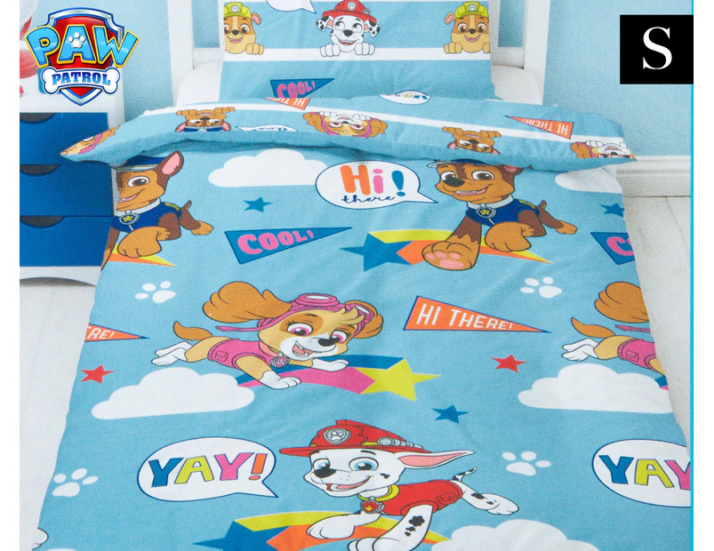 Paw Patrol I'm Cool Reversible Single Bed Quilt Cover Set - Multi