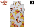 Winnie The Pooh Friends Reversible Single Bed Quilt Cover Set - Multi