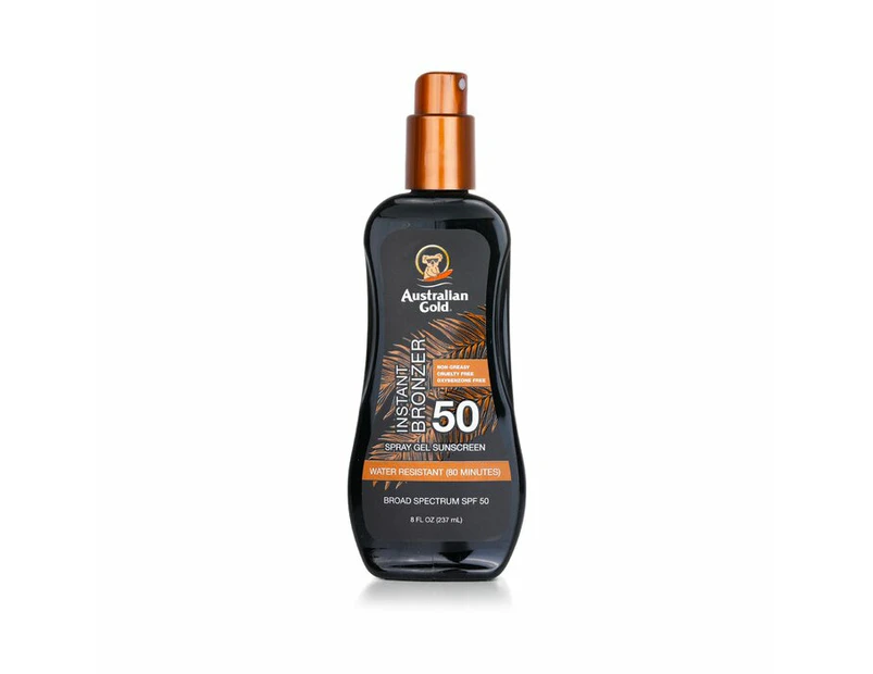 Australian Gold Spray Gel Sunscreen SPF 50 with Instant Bronzer  237ml/8oz