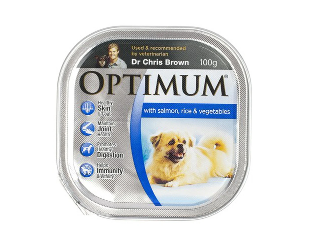 Optimum Adult Wet Dog Food with Salmon Rice & Vegetables 12 x 100g