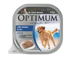 Optimum Adult Wet Dog Food with Chicken & Rice 12 x 100g Tray