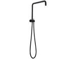 Black 200mm Rain Shower Head Set Round 5-Mode Handheld spray Top inlet Brass diverter Bath shower tap
