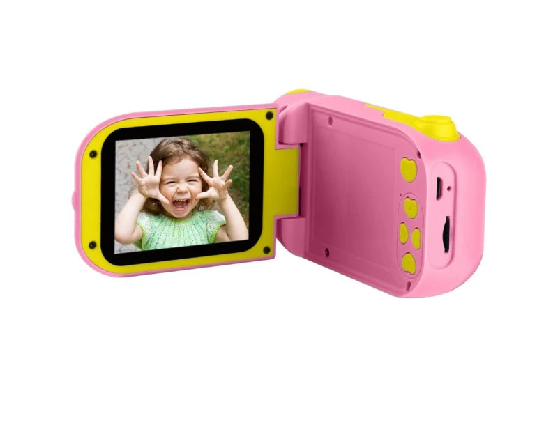 Vibe Geeks USB Rechargeable 12MP Kids Digital Video Camera Kids Camcorder - 32Gb- Pink
