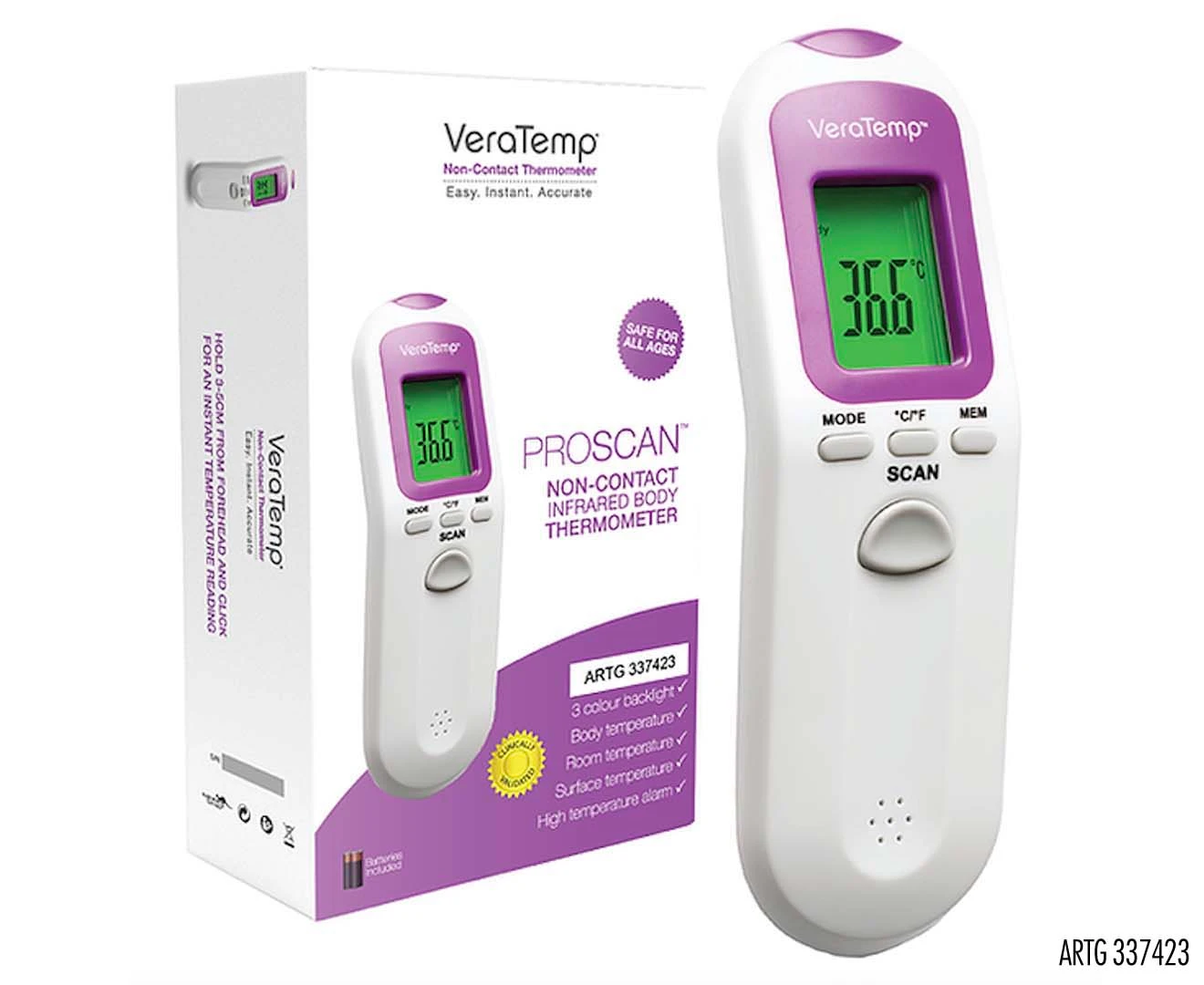 VeraTemp Non-Contact Baby Thermometer Infrared LCD IR