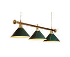Premium Quality Gold Rail With Heavy Duty Shades Pool Table Light - Green