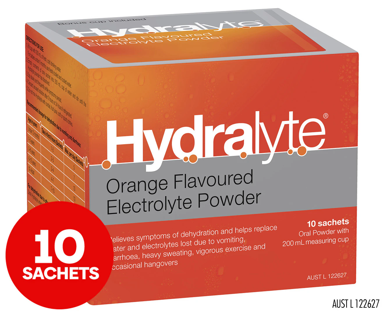 Hydralyte Electrolyte Powder Orange 10 Sachets