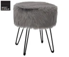 West Avenue Fur Stool - Grey