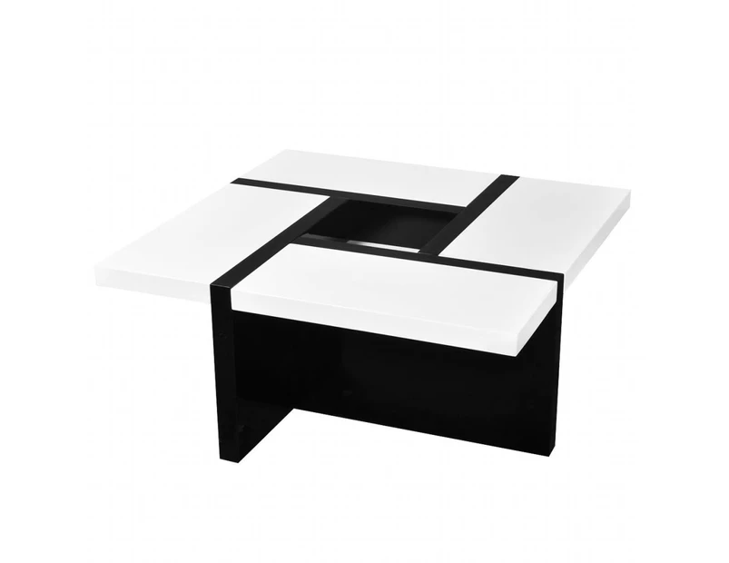 Coffee Table MDF High Gloss White and Black