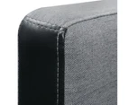 Sofa Bed L-shaped Fabric Black and Grey