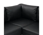 Corner Sofa Artificial Leather Black