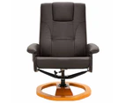Massage Chair with Foot Stool Brown Faux Leather