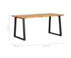 Dining Table Natural 160x80x75 cm Solid Oak Wood