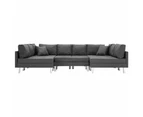 Sectional Sofa Fabric Dark Grey