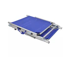 Folding Sun Lounger with Roof Aluminium and Textilene Blue