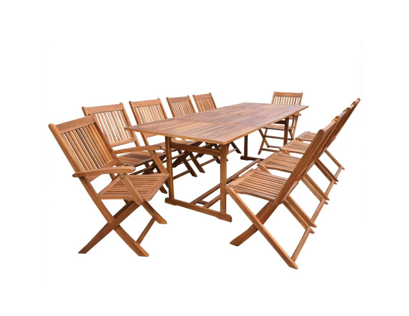 11 Piece Outdoor Dining Set Solid Acacia Wood