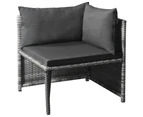 6 Piece Garden Lounge Set with Cushions Poly Rattan Grey OUTDOOR