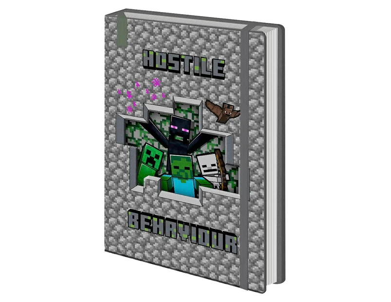 Minecraft Hostile Behaviour Premium A5 Notebook - Grey/Multi