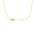 14k Yellow Gold Chain Necklace with Horizontal Arrow Pendant