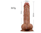 DY 18.5cm Super Realistic Dildo with Suction Cup - Brown