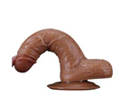 DY 18.5cm Super Realistic Dildo with Suction Cup - Brown