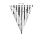 Flag Bunting Pennant Metallic Silver Banner Birthday Party Hanging Decorations