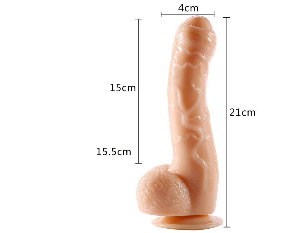 DY 21cm Foreskin-Style Crystal Realistic Dildo with Suction Cup - Lifelike Design - Nude