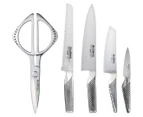 Global 6-Piece Takashi Knife Block Set - Silver/Natural