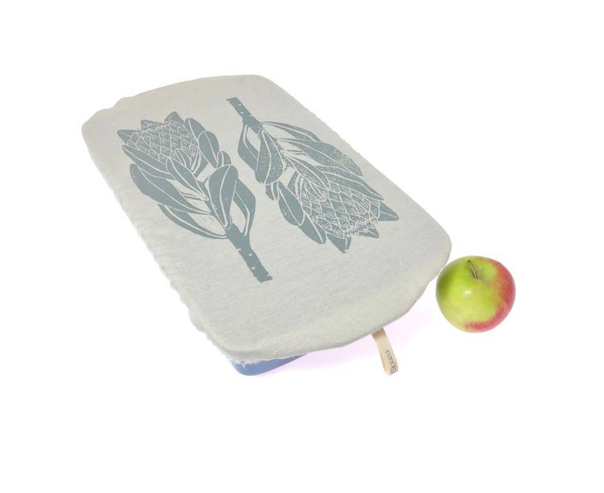 Spaza  Dish and Casserole Cover Rectangle Protea Print-Pewter