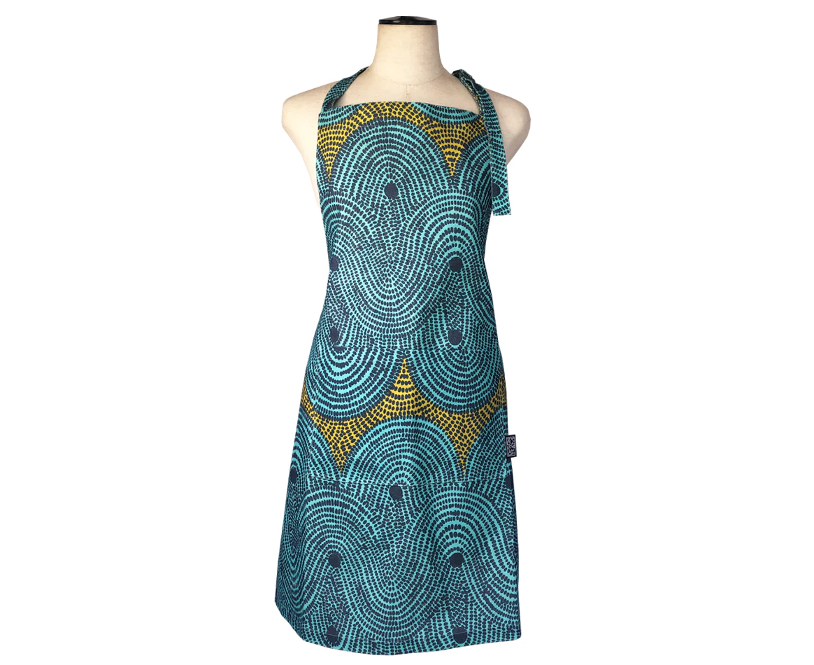 Design Team  Apron - Crop Fields Aqua