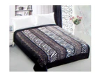 800GSM Luxury Reversible Mink Blanket Animal Black 200 x 240 cm