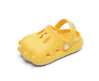 Dadawen Toddler Dinosaur Paw Sandals Summer Beach Hole Shoes for Girls and Boys-Yellow
