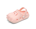 Dadawen Toddler Dinosaur Paw Sandals Summer Beach Hole Shoes for Girls and Boys-Pink