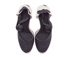 Amoretu 9CM Women’s Platform Wedges Espadrilles Closed Toe Classic Summer Sandals-Black