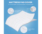 Giantex King Mattress Pad Cover Down Alternative Mattress Protector Cover w/ Cotton Jacquard Fabric Top Quilted Fitted Topper for Dorm Home Hotel