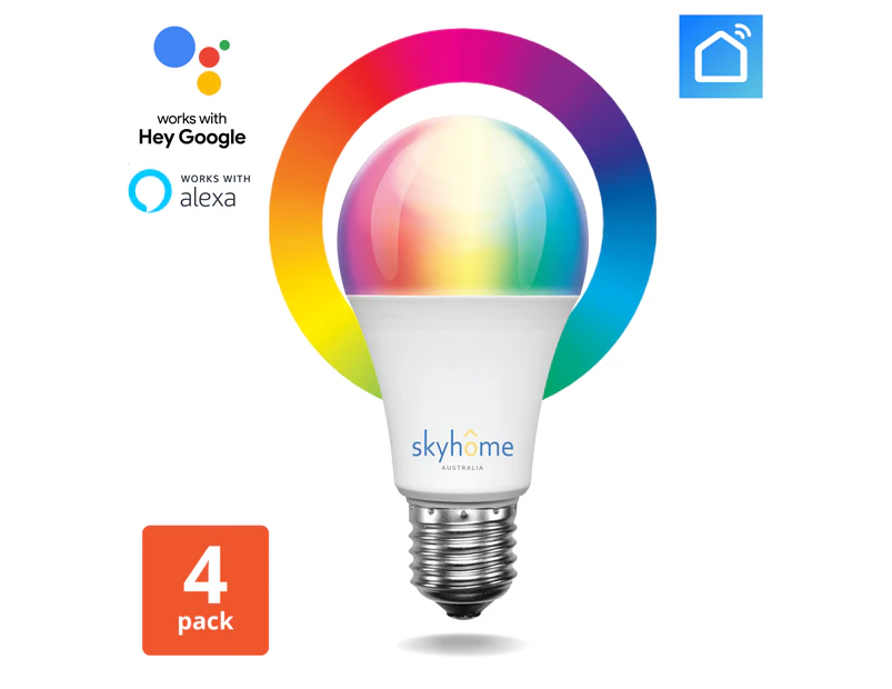 skyLUX Smart Bulb RGB Colour Wi-Fi- E27 (4 Pack)