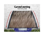 InstaHut Window Door Awning Canopy 1.5mx3m Brown Sheet Black Plastic Frame