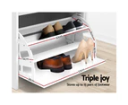 Artiss Shoe Cabinet Bench Shoes Storage 15 Pairs - White