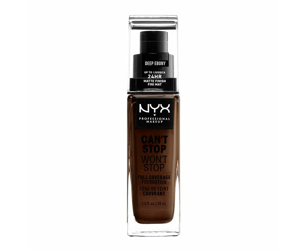 Nyx Professional Nyx Can't Stop Wont Stop Full Coverage Foundation 30ml Cswsf25 Deep Ebony