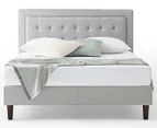Zinus Fabric Tufted Button Bed - Light Grey