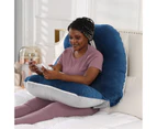 Oppsbuy Pregnancy Pillow 55inch 3 IN 1 J-Shaped Full Body Maternity Support Pillow Nursing Sleeping Pillows