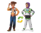 Disney Pixar Toy Story: Woody To Buzz Lightyear Deluxe Reversible Child Costume - Size 3-5 years