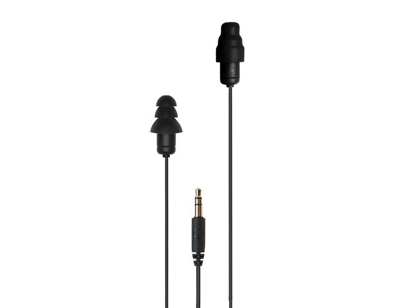 Plugfones® Guardian™ Earplug-Earphone Hybrids (NRR 27/29) / Black/Black