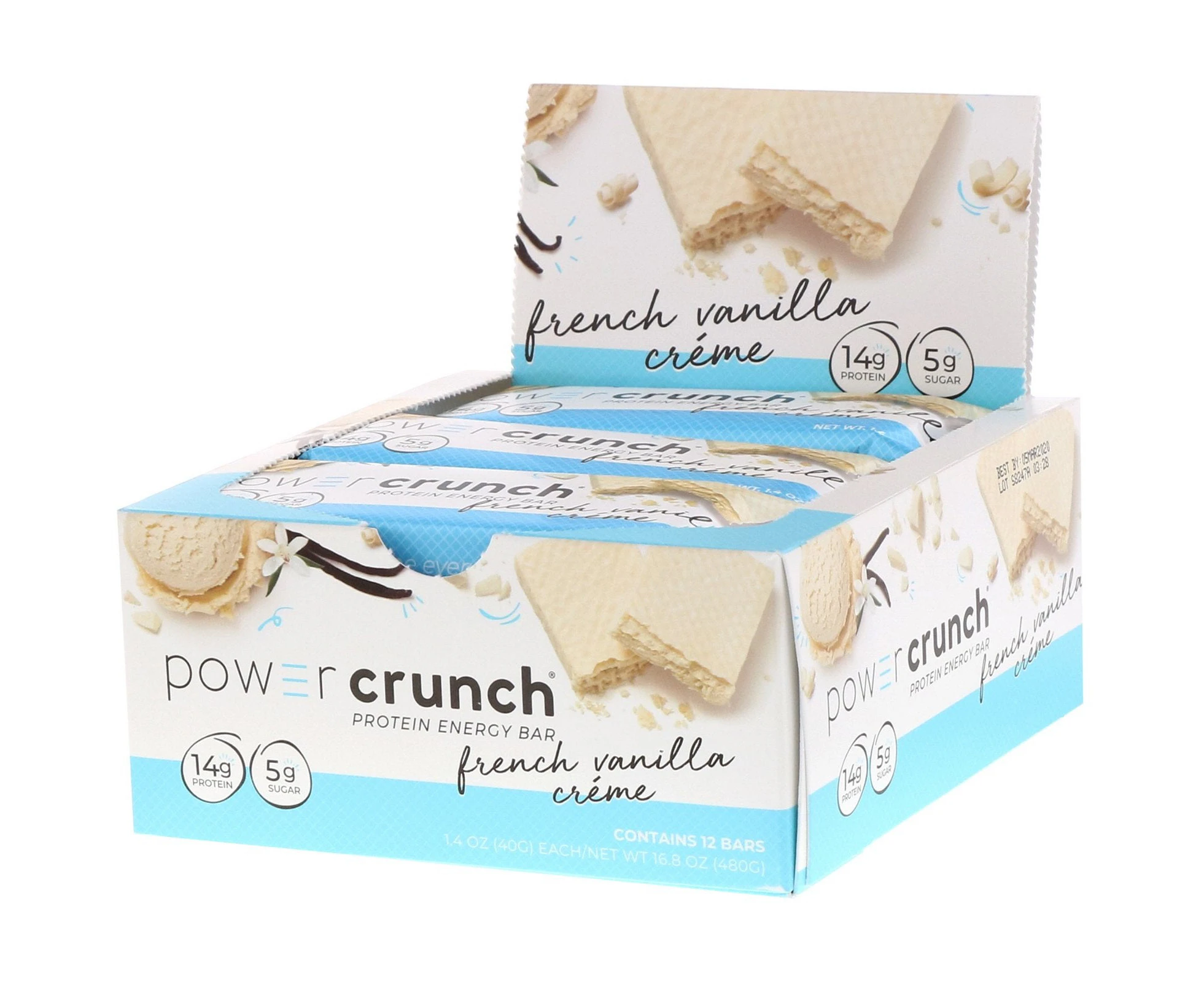 BNRG, Power Crunch Protein Energy Bar, French Vanilla Creme, 12 Bars, 1.4 oz (40 g) Each