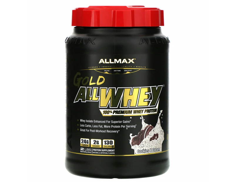 ALLMAX Nutrition, Gold AllWhey, 100% Premium Whey Protein, Cookies & Cream, 32 oz (907 g)