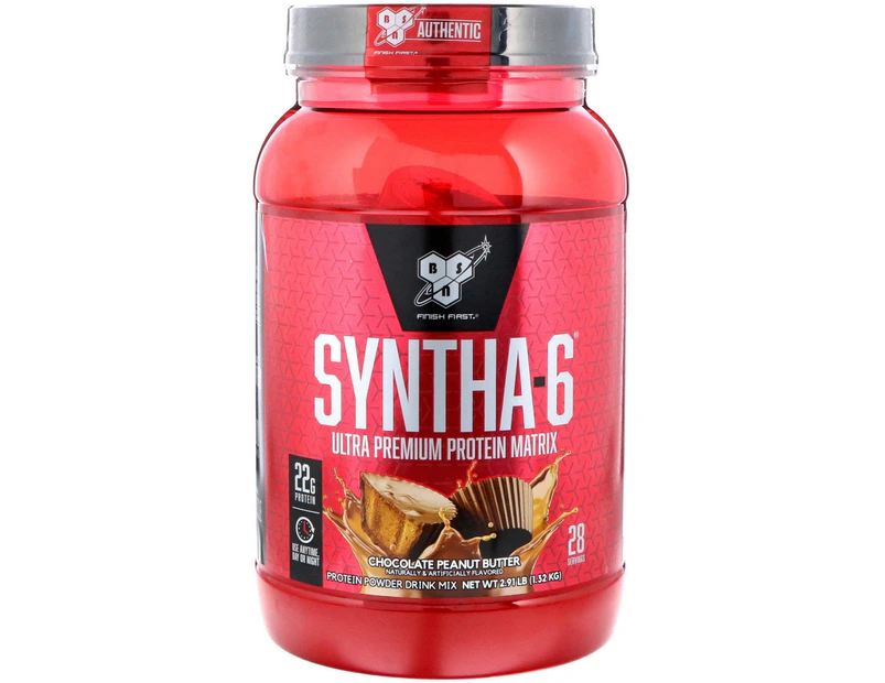 BSN, Syntha-6, Ultra Premium Protein Matrix, Chocolate Peanut Butter, 2.91 lbs (1.32 kg)