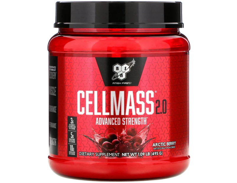 BSN, Cellmass 2.0, Advanced Strength, Post Workout, Arctic Berry, 1.09 lb (495 g)