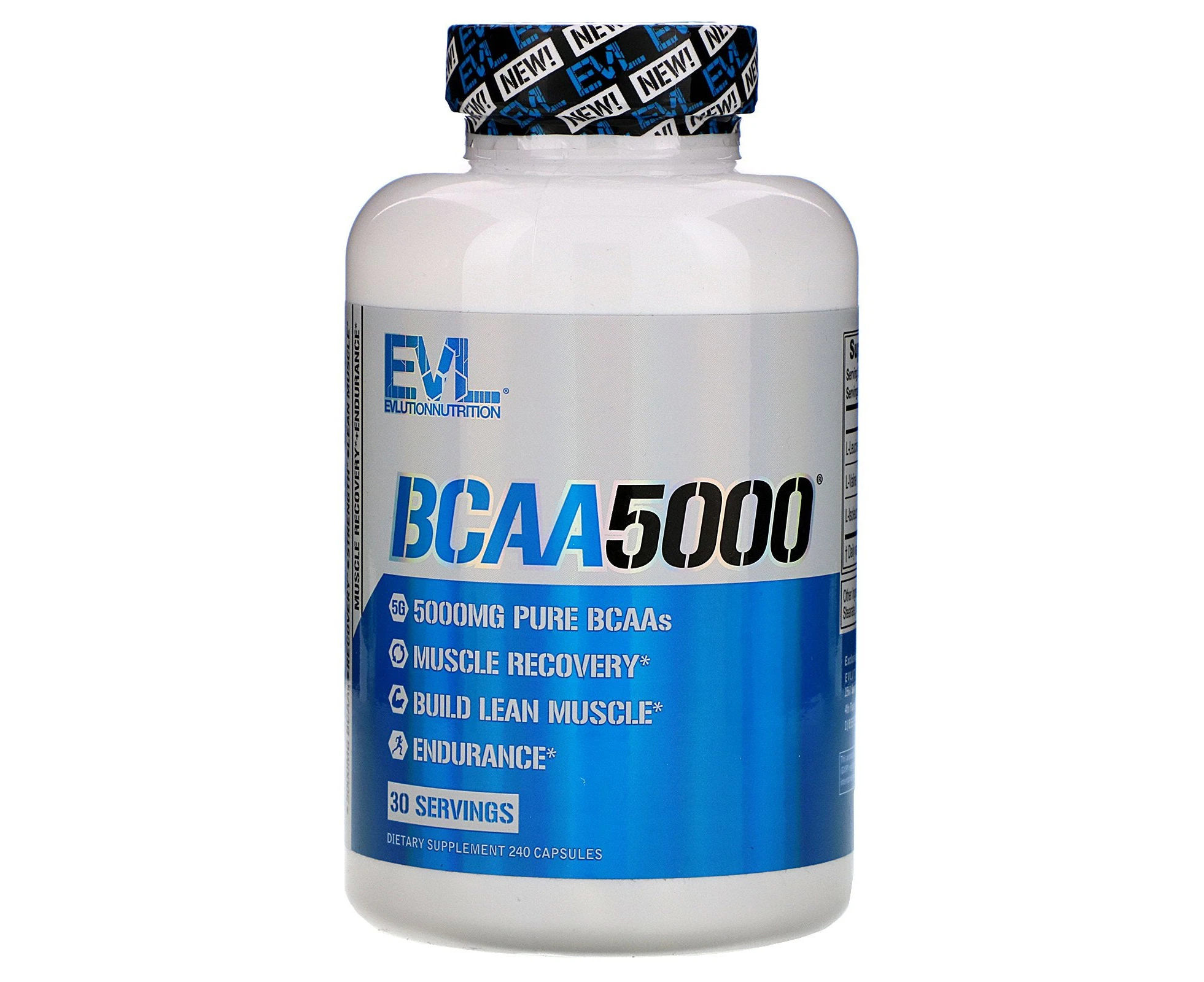 EVLution Nutrition, BCAA5000, 240 Capsules