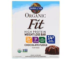 Garden of Life, Organic Fit, High Protein Weight Loss Bar, Chocolate Fudge, 12 Bars, 1.9 oz (55 g) Each