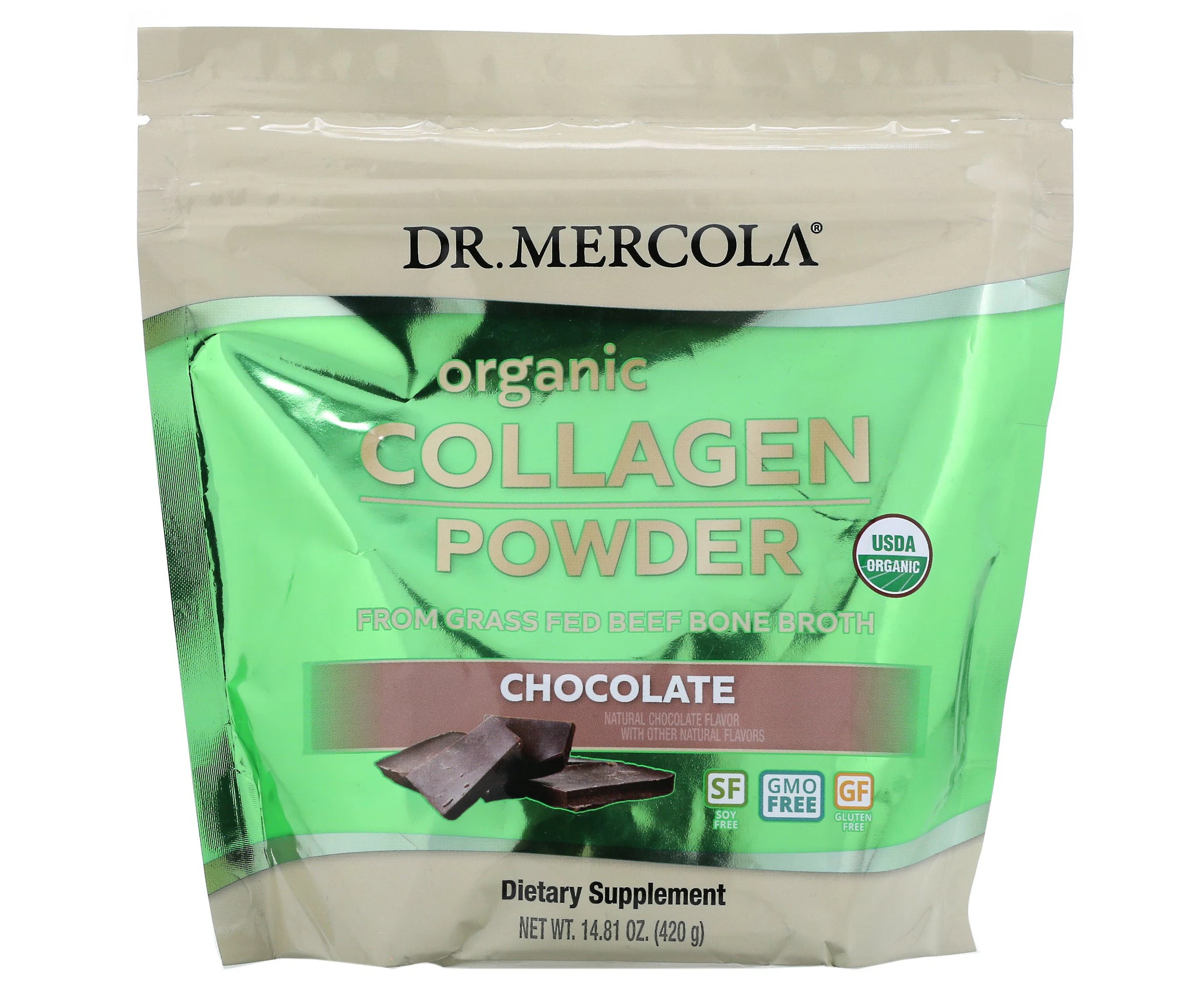 Dr. Mercola, Organic Collagen Powder, Chocolate, 14.81 oz (420 g)